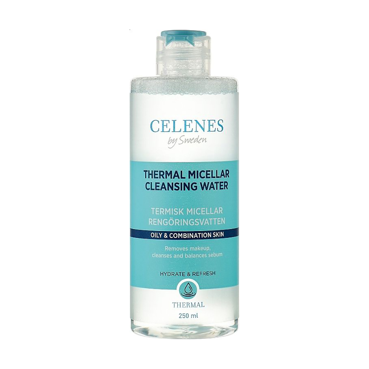 Термальна міцелярна вода Celenes Thermal Micellar Cleansing Water для жирної та комбінованої шкіри обличчя, 250 мл